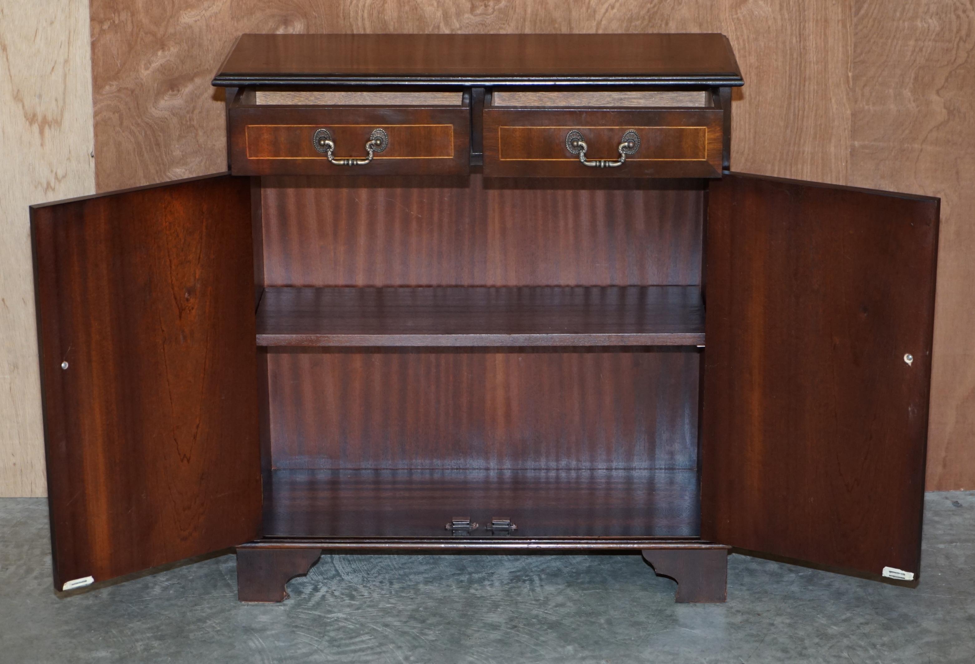 Luxury Hardwood Vintage Two Drawer Dwarf Library Bookcase Sideboard Drawers For Sale 2