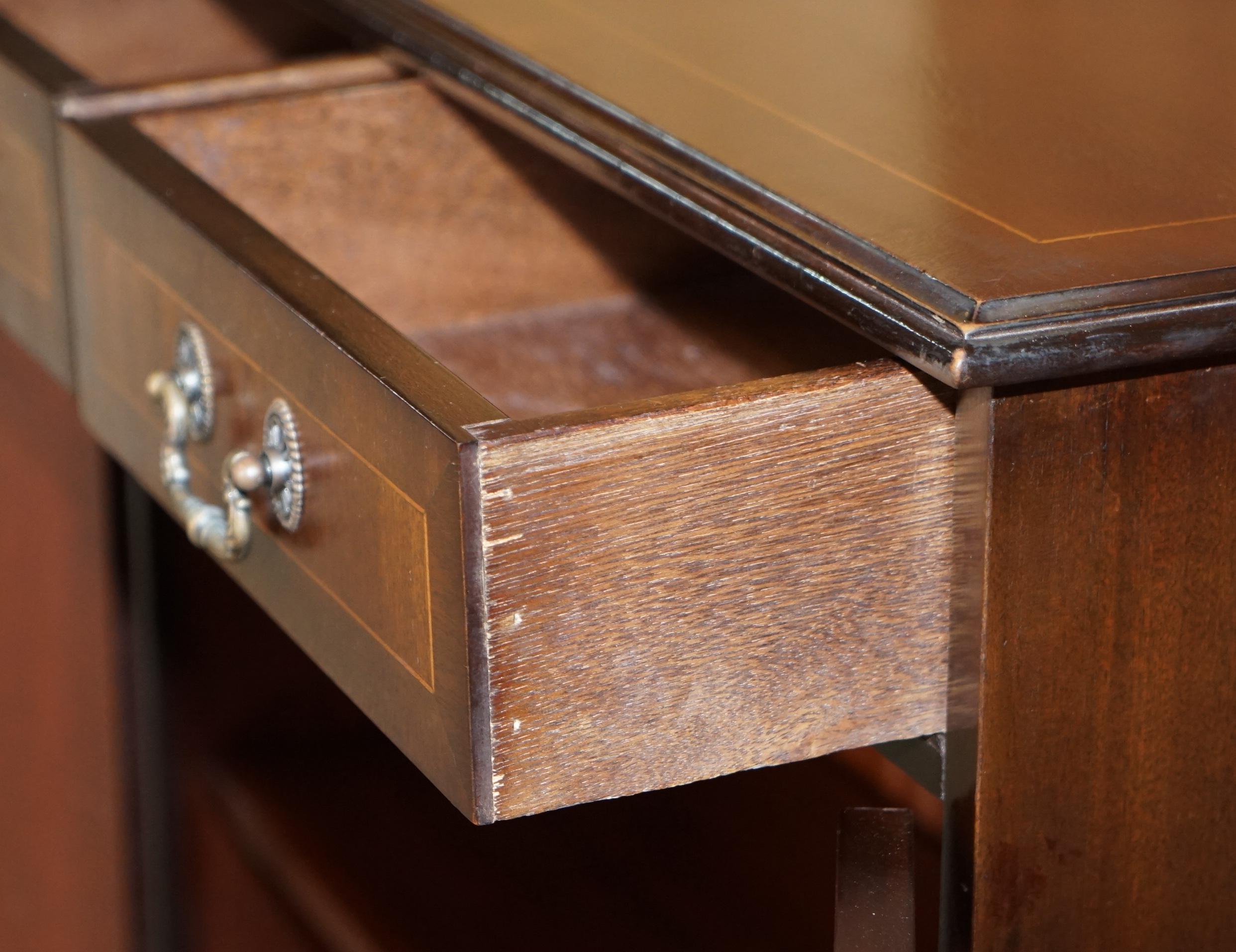 Luxury Hardwood Vintage Two Drawer Dwarf Library Bookcase Sideboard Drawers For Sale 4