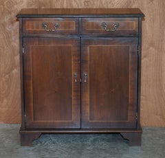 Luxury Hardwood Vintage Two Drawer Dwarf Library Bookcase Sideboard Drawers