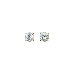 CONJUNTO DE MARTINI DE LUJO, Pendientes de diamante redondo de 2,02 quilates, oro amarillo de 14K