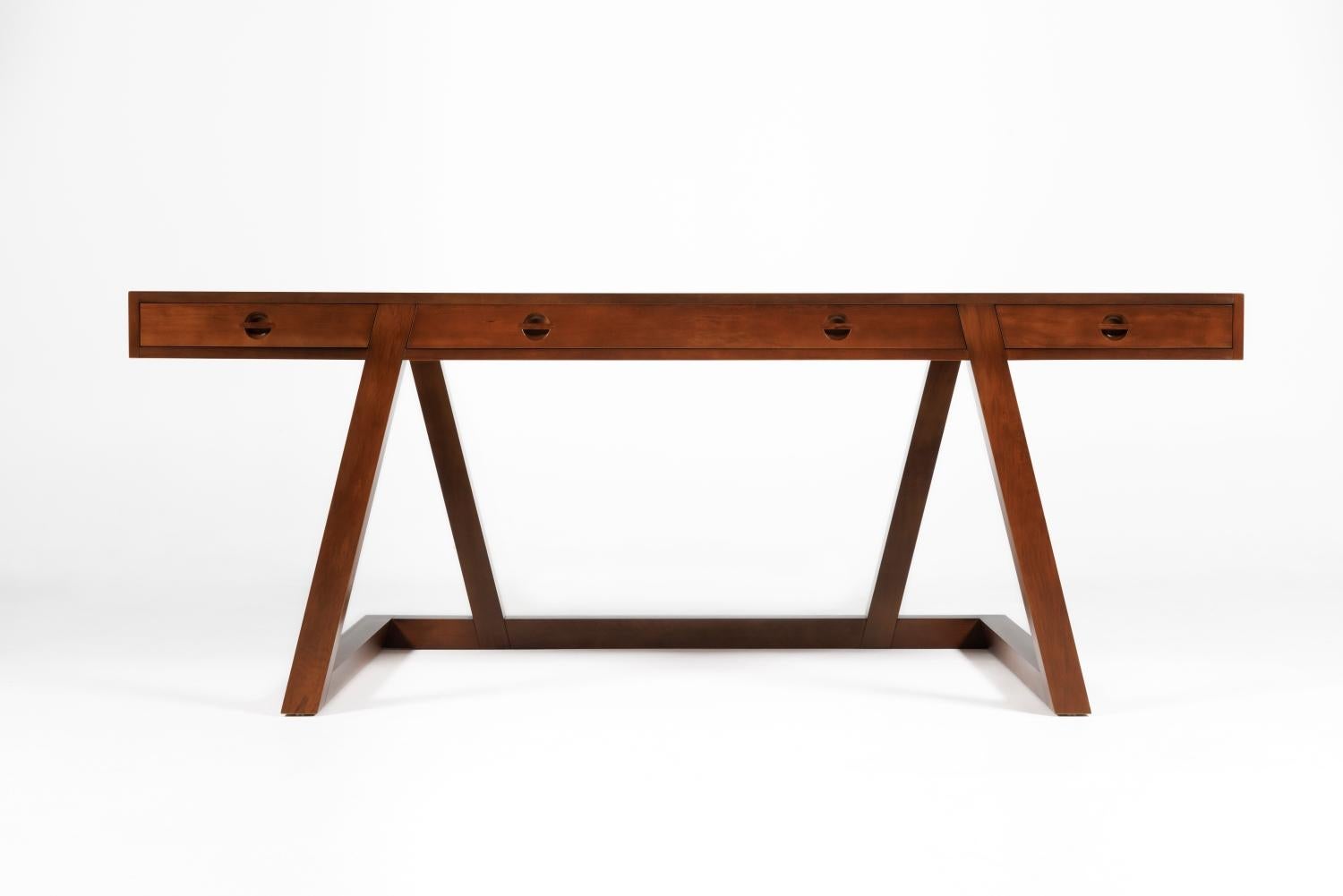 New Zealand Luxury Mid-Century Modern Style Desk made from Sustainable River Rescued Wood For Sale