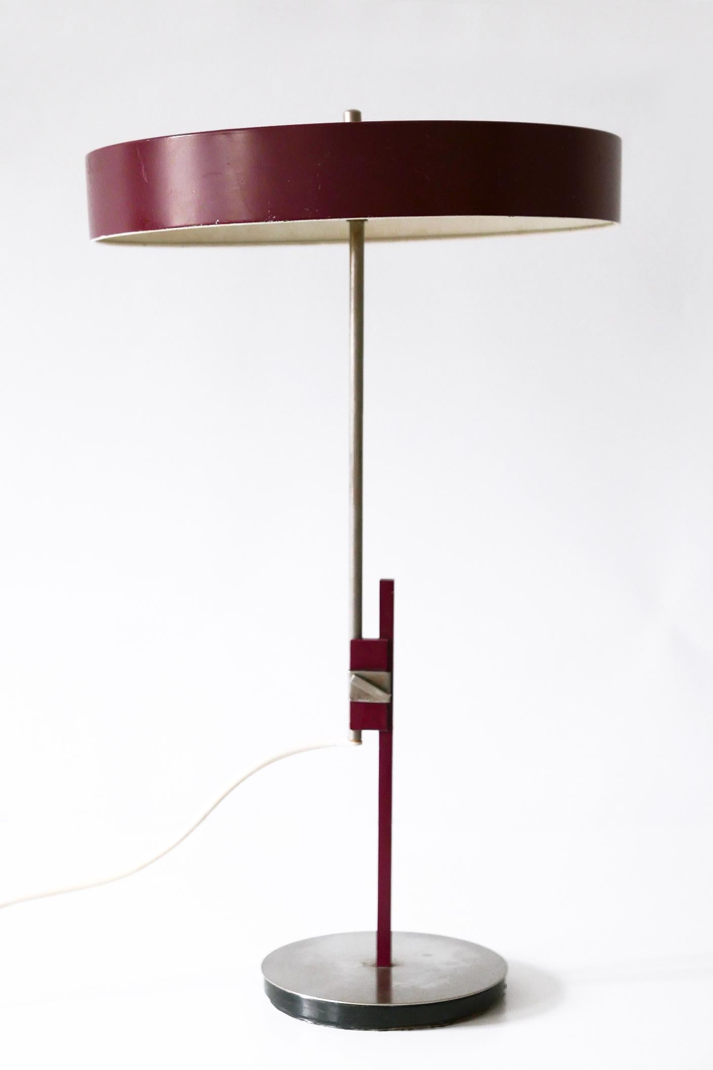 Steel Luxury Mid-Century Modern President Table Lamp by Kaiser Leuchten 1960s Germany