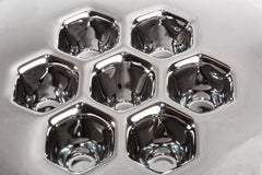 Luxury Modern Decorative Platter "Cells Silver" made of glass
