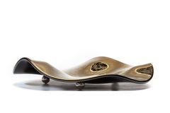 Luxury Modern Decorative Platter "Stingray" Antique Gold made of glass