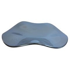 Luxury Modern Decorative Platter "Stingray" Antique Silver made of glass