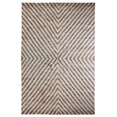 Tappeto di lusso moderno annodato a mano Bridget Natural & Ecru 10x14