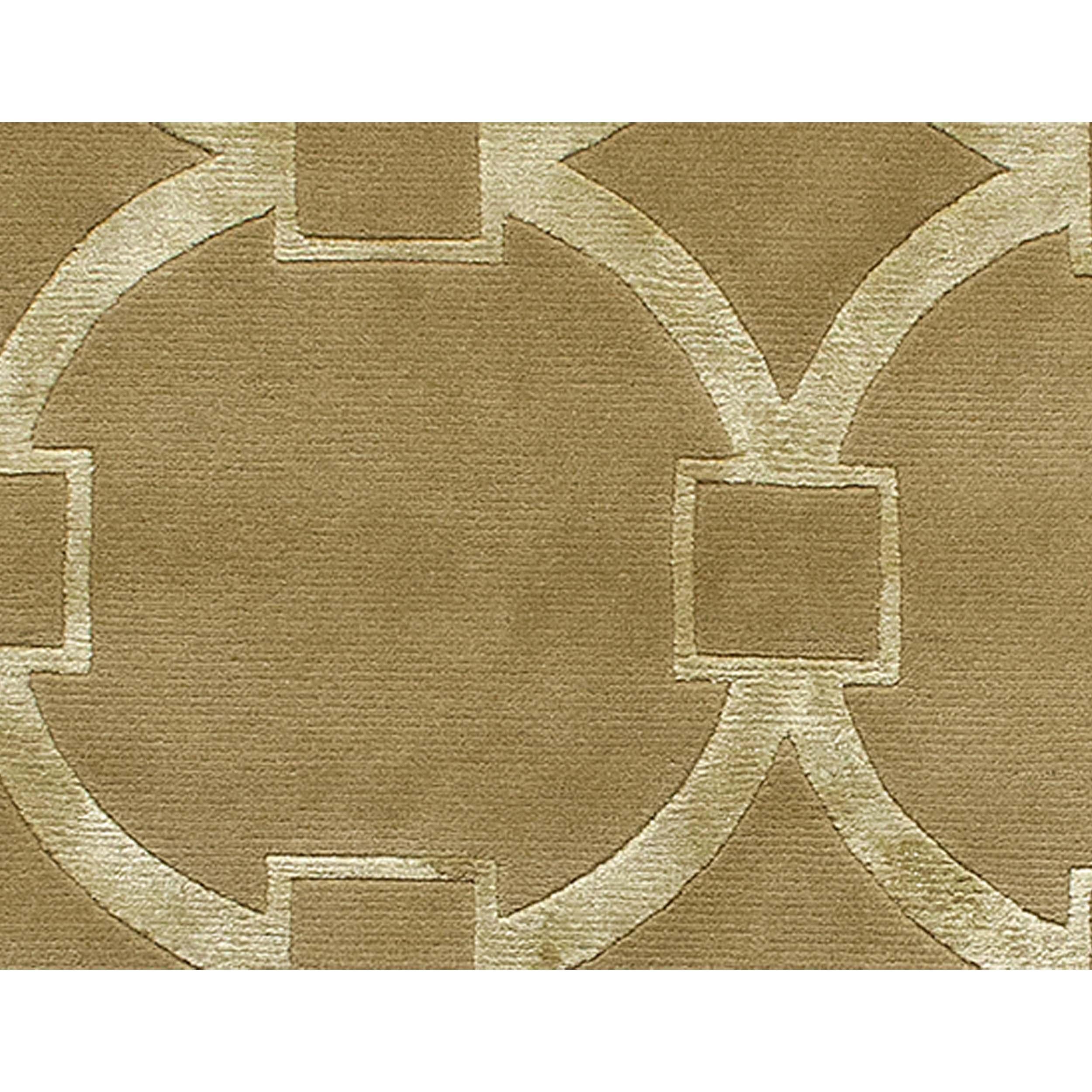Indiano Tappeto di lusso moderno annodato a mano Circle & Squares Amber 10x14 in vendita