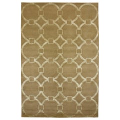 Tappeto di lusso moderno annodato a mano Circle & Squares Amber 10x14