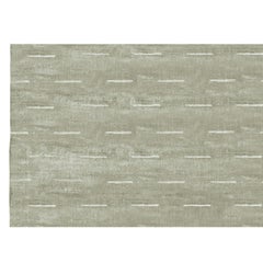 Tappeto quadrato di lusso moderno annodato a mano Dashes Glass 12x12