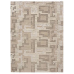 Tappeto di lusso moderno annodato a mano Elemental Natural Block Frost 12x16