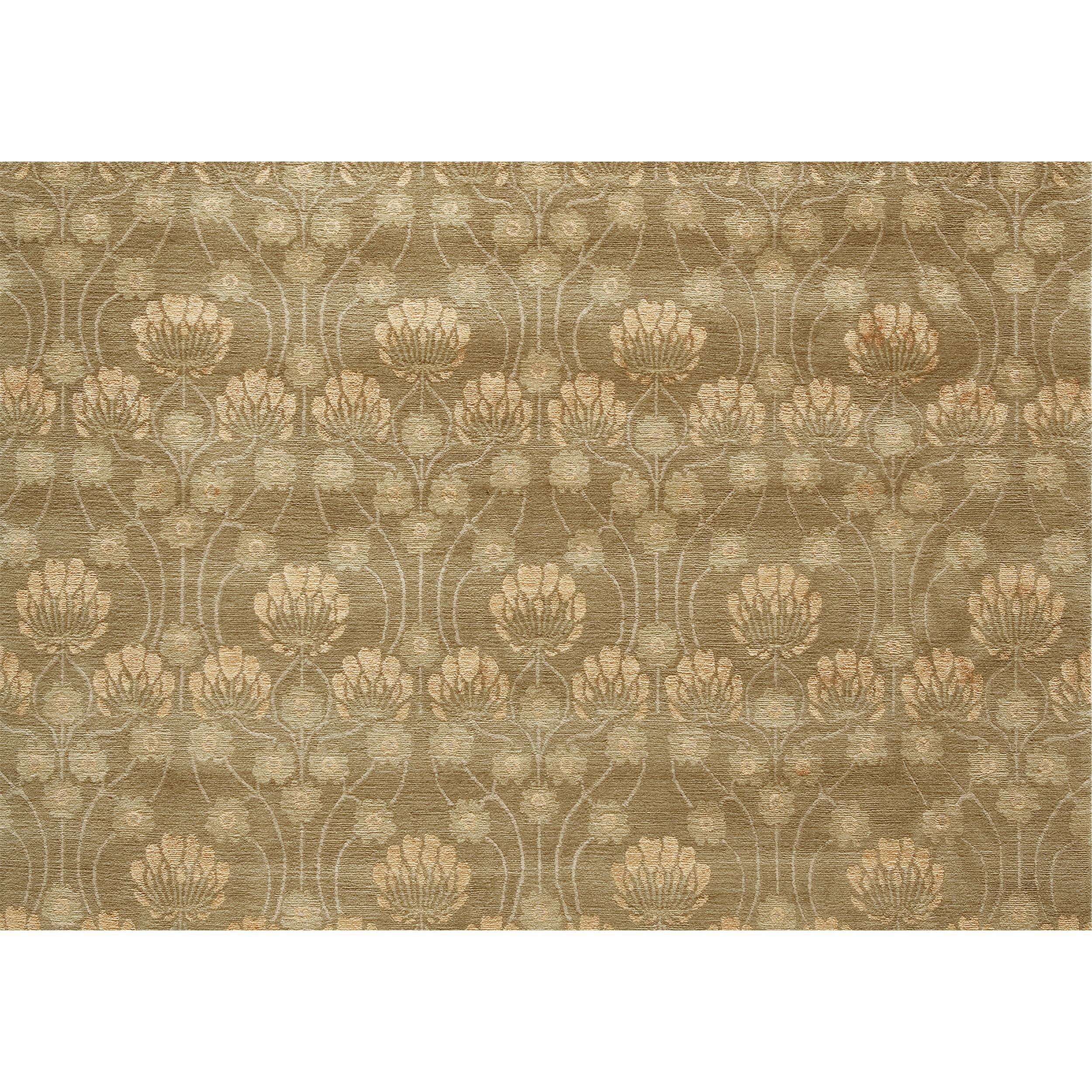 Lujosa Alfombra Moderna Anudada a Mano Empress Arts & Crafts Fawn 10X14 Anudado a mano en venta