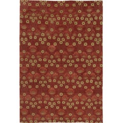 Luxury Modern Hand-Knotted Empress Arts & Crafts Red 12X16 Rug