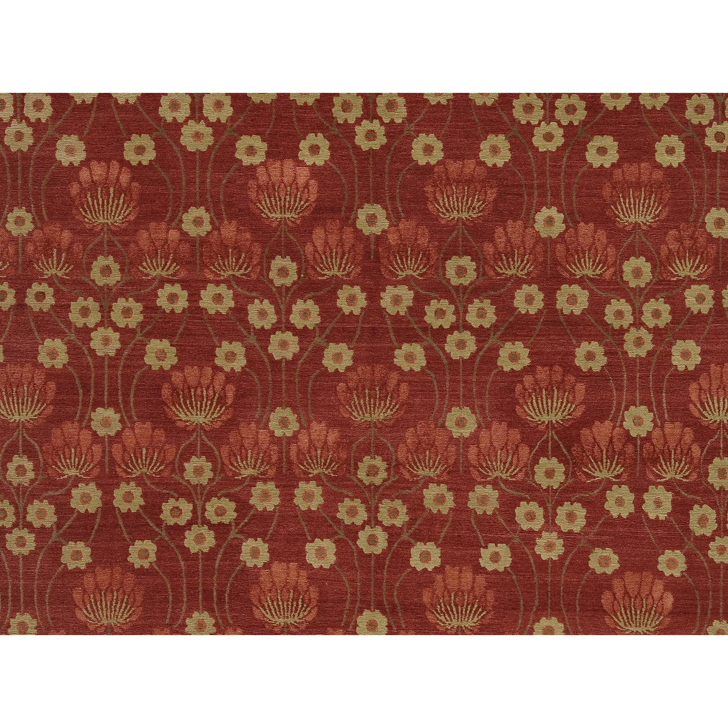Luxuriöse moderne handgeknüpfte Kaiserin Arts & Craft Rot 12X16 Teppich (Handgeknüpft) im Angebot