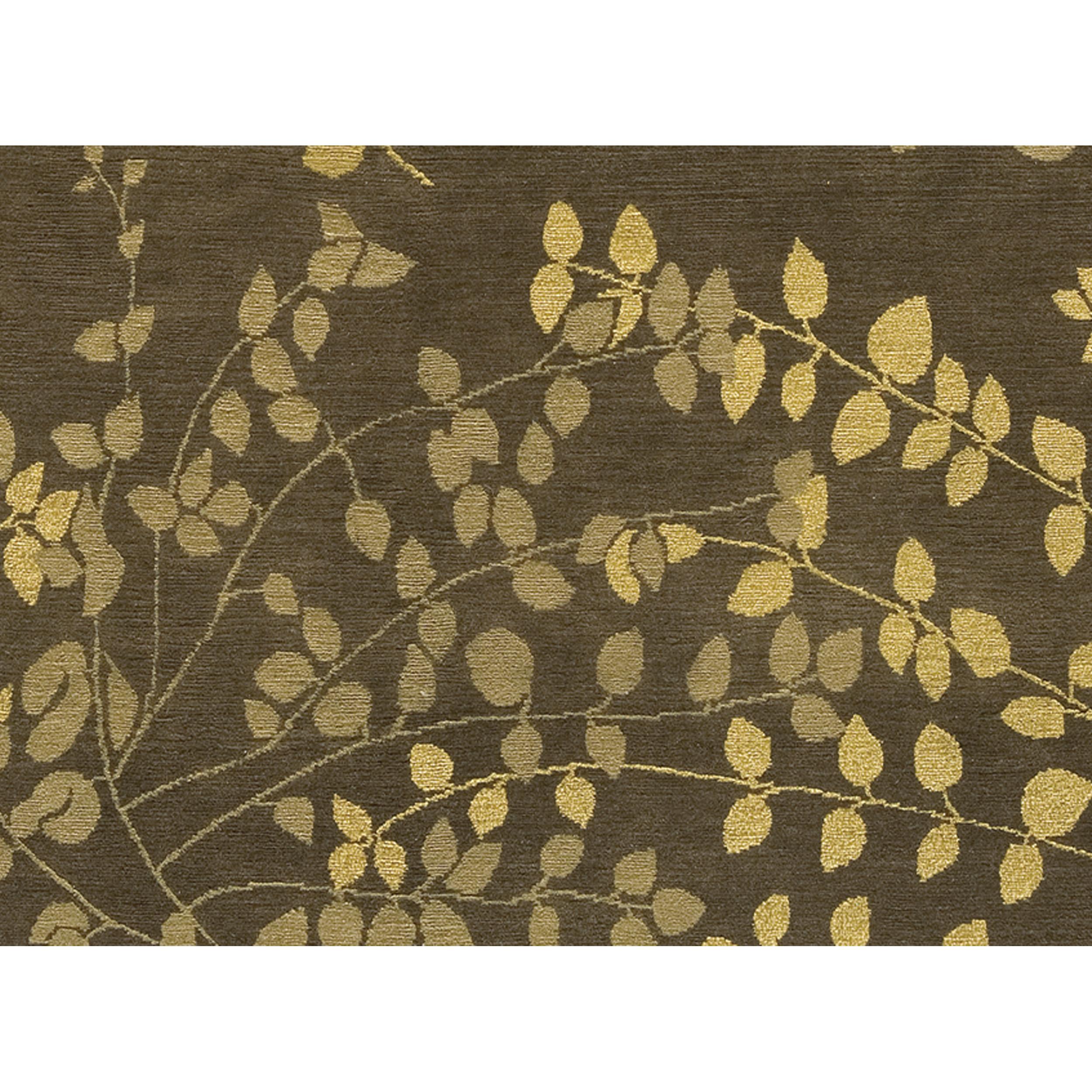 Nepalese Luxury Modern Hand-Knotted Empress Leaves Brown 12x16 Rug For Sale