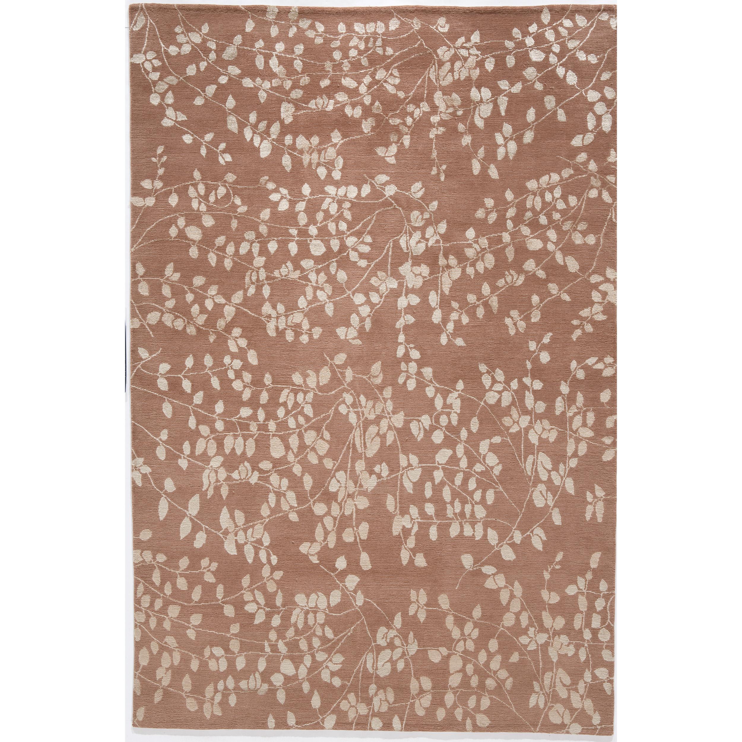 Contemporary Luxury Modern Hand-Knotted Empress Leaves Rose 10x14 Rug For Sale