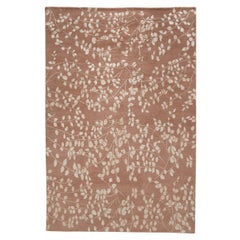Luxury Modern Hand-Knotted Empress Leaves Rose 10x14 Rug
