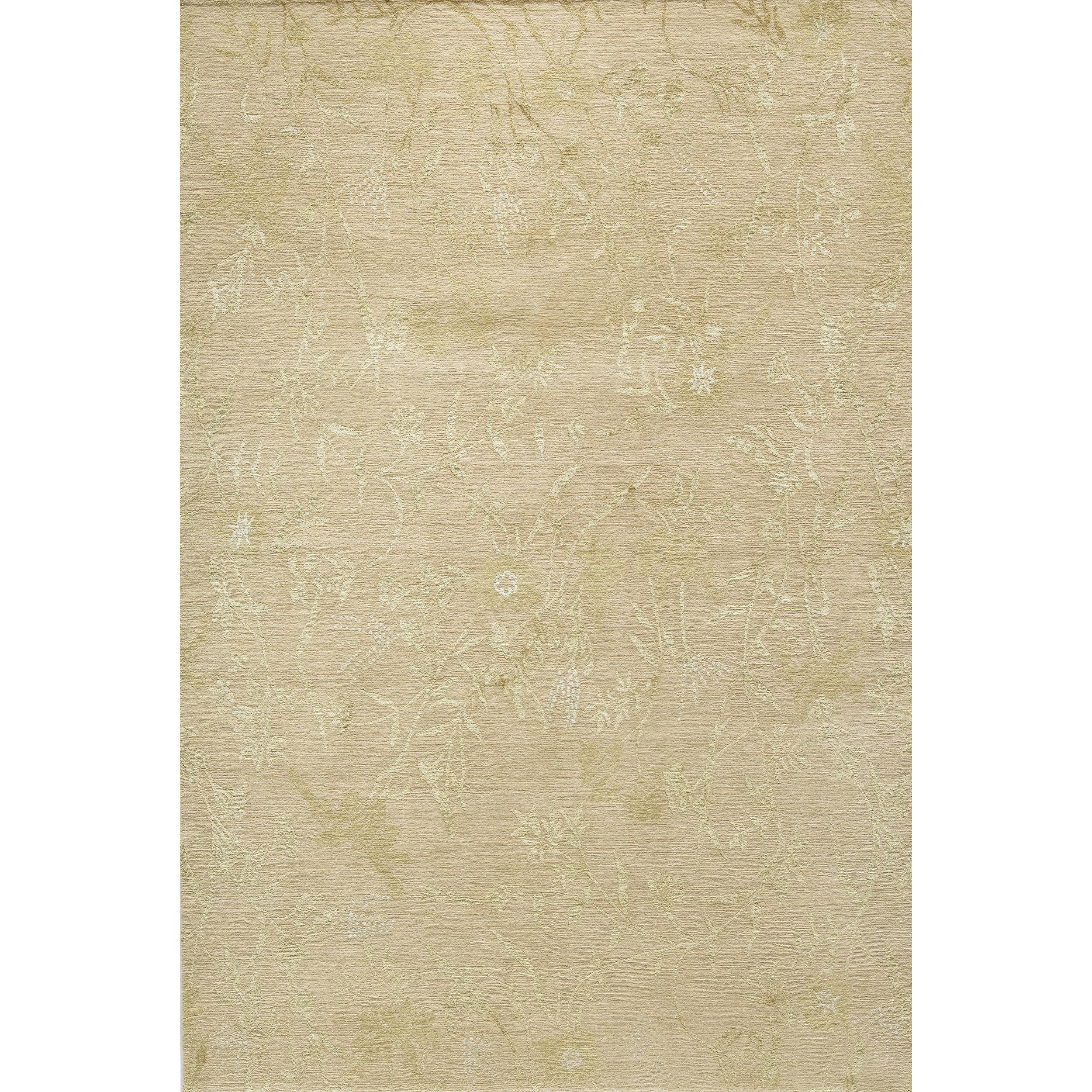 Contemporary Luxury Modern Hand-Knotted Empress Spring Blush/Gold 10X14 Rug For Sale