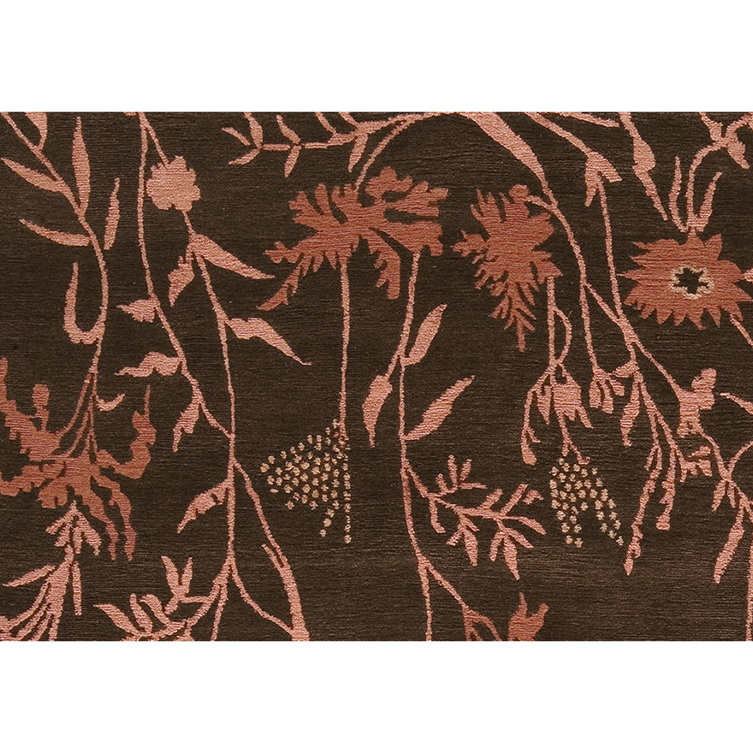 Nepalese Luxury Modern Hand-Knotted Empress Spring Brown/Rose 12X16 Rug For Sale