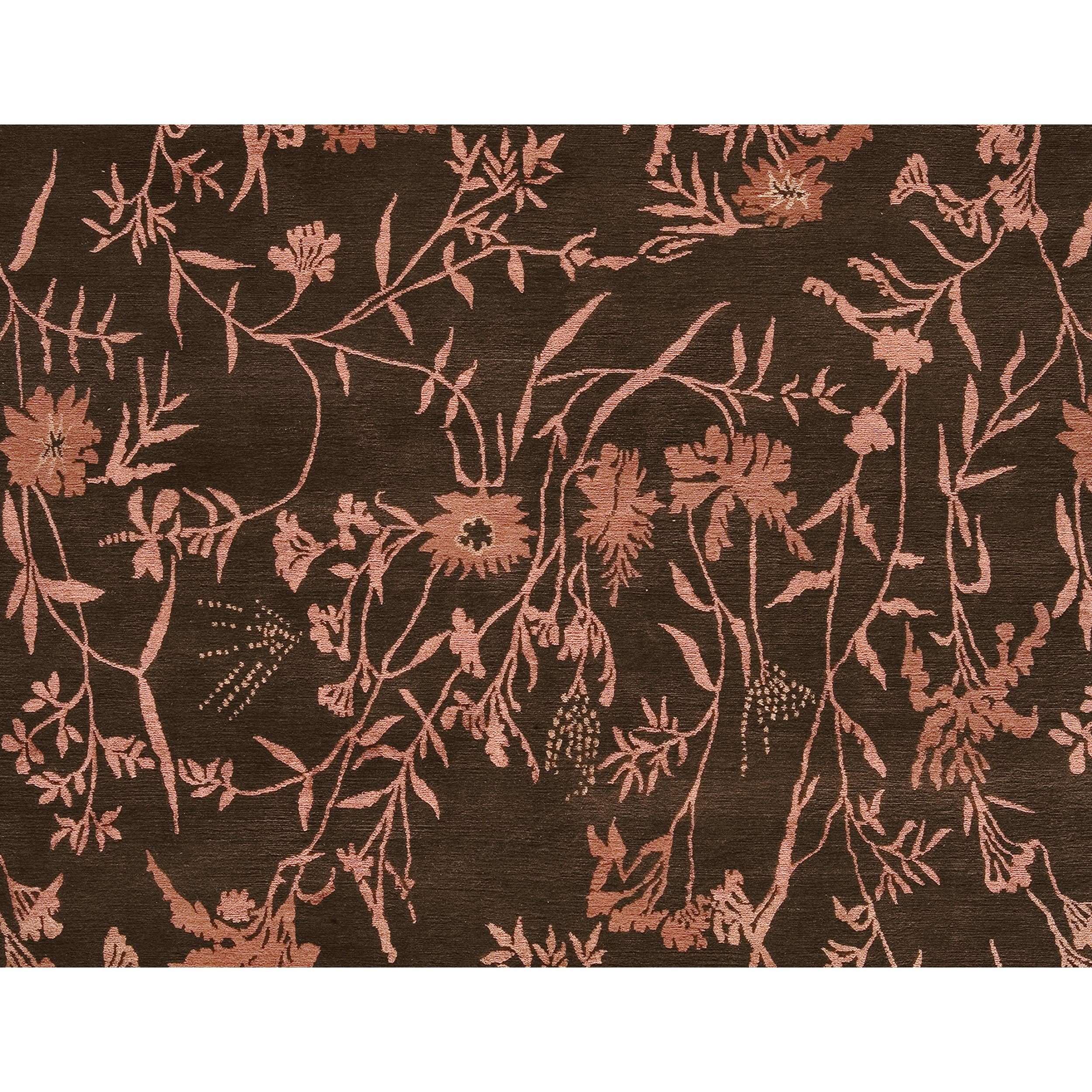 Luxuriöser moderner handgeknüpfter Teppich Empress Spring Brown/Rose 12X16 (Nepalesisch) im Angebot