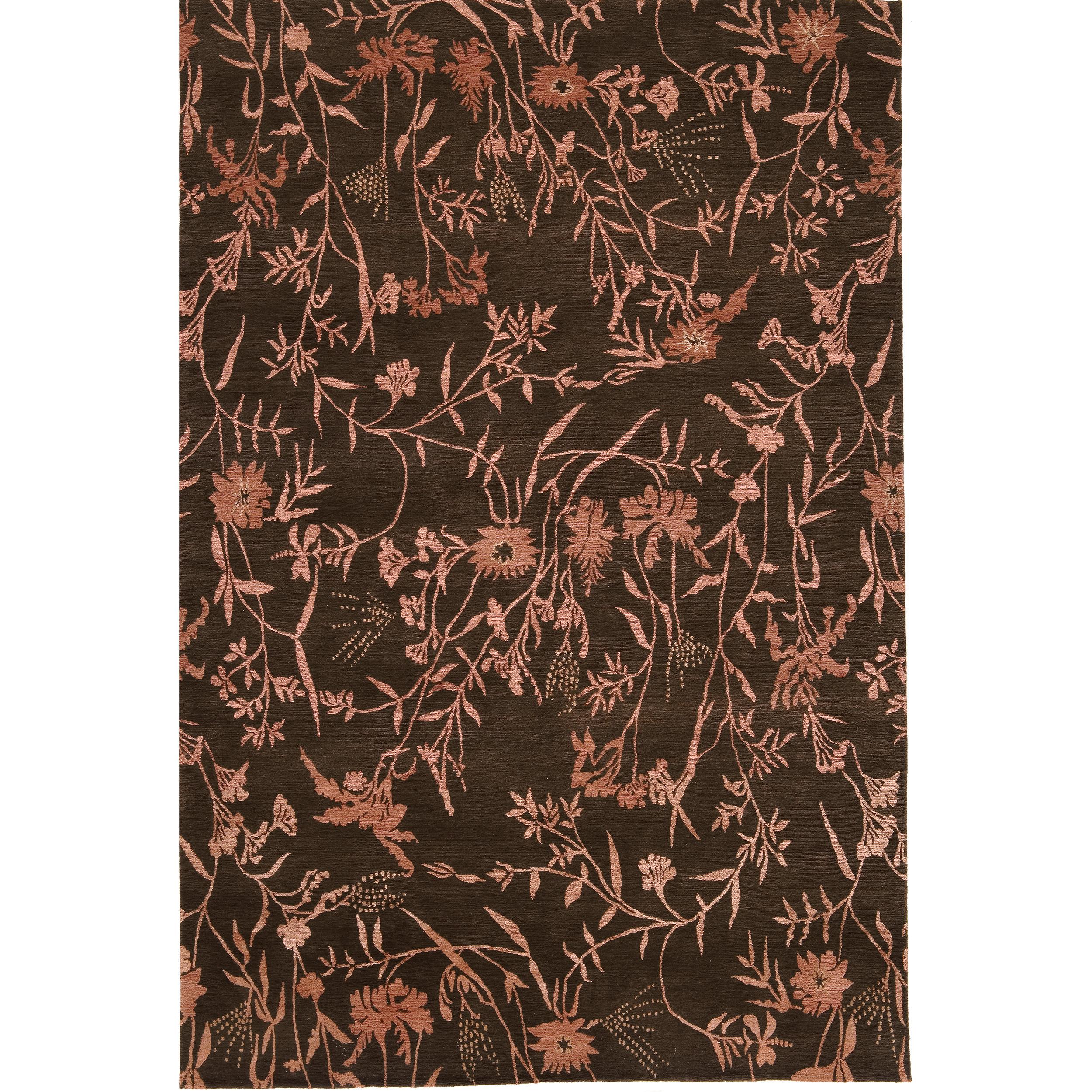 Contemporary Luxury Modern Hand-Knotted Empress Spring Brown/Rose 12X16 Rug For Sale