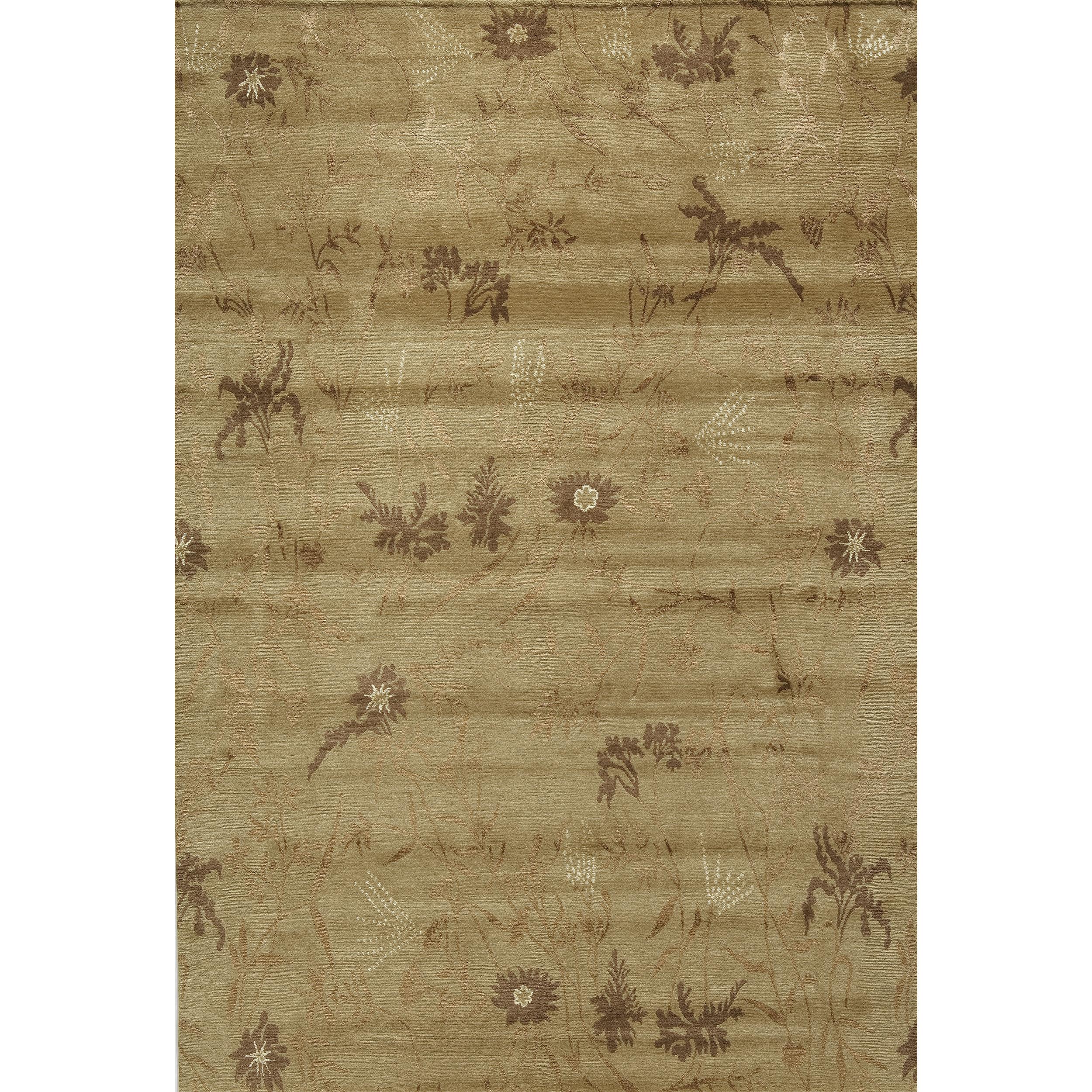 Luxury Modern Hand-Knotted Empress Spring Straw/Mocha 12X16 Rug In New Condition For Sale In Secaucus, NJ