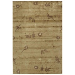 Luxury Modern Hand-Knotted Empress Spring Straw/Mocha 12X16 Rug