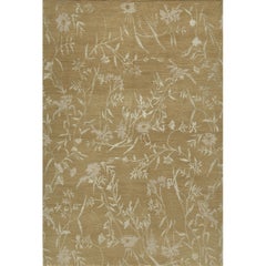 Luxury Modern Hand-Knotted Empress Spring Straw/Sage 10x14 Rug