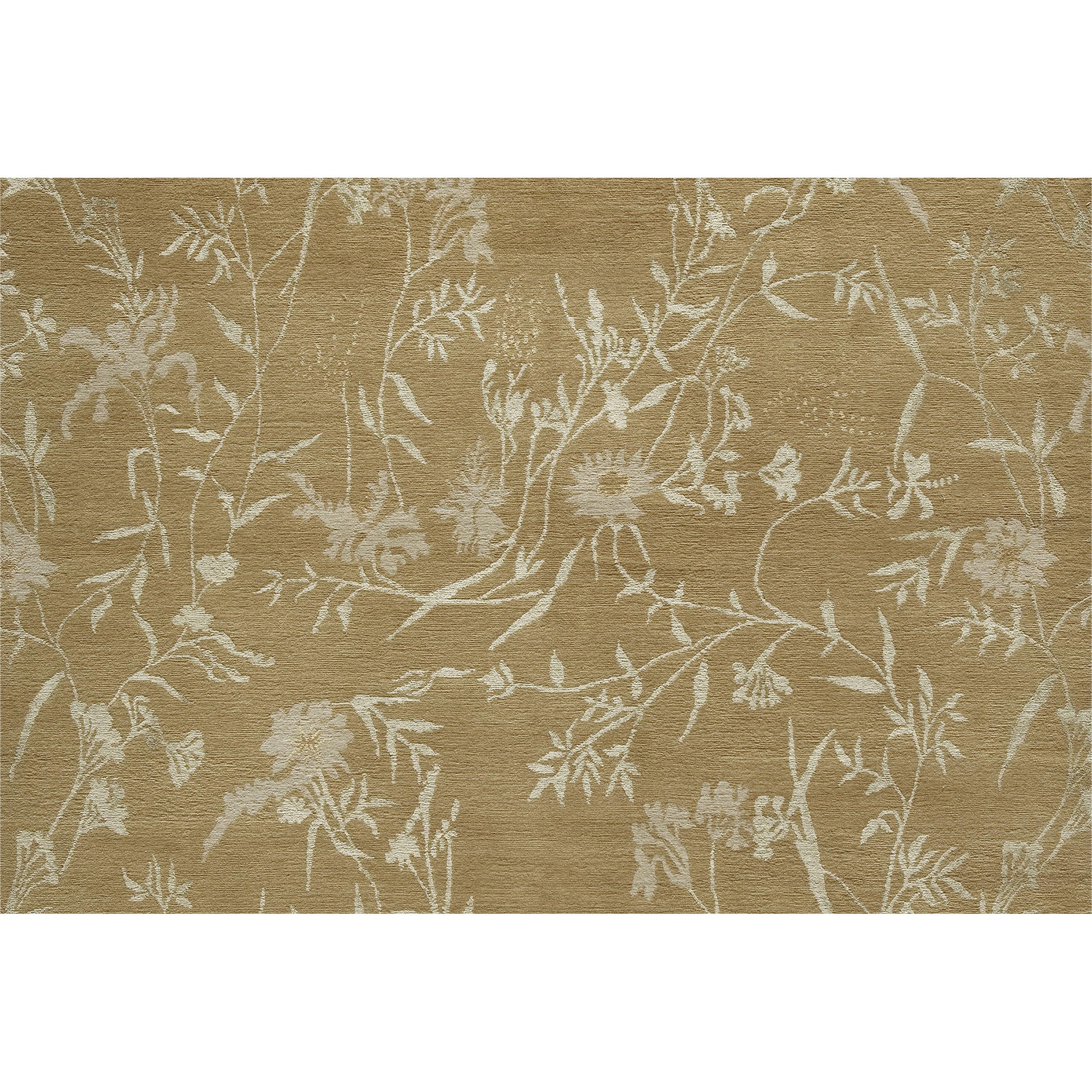 Luxury Modern Hand-Knotted Empress Spring Straw/Sage 12X16 Rug In New Condition For Sale In Secaucus, NJ