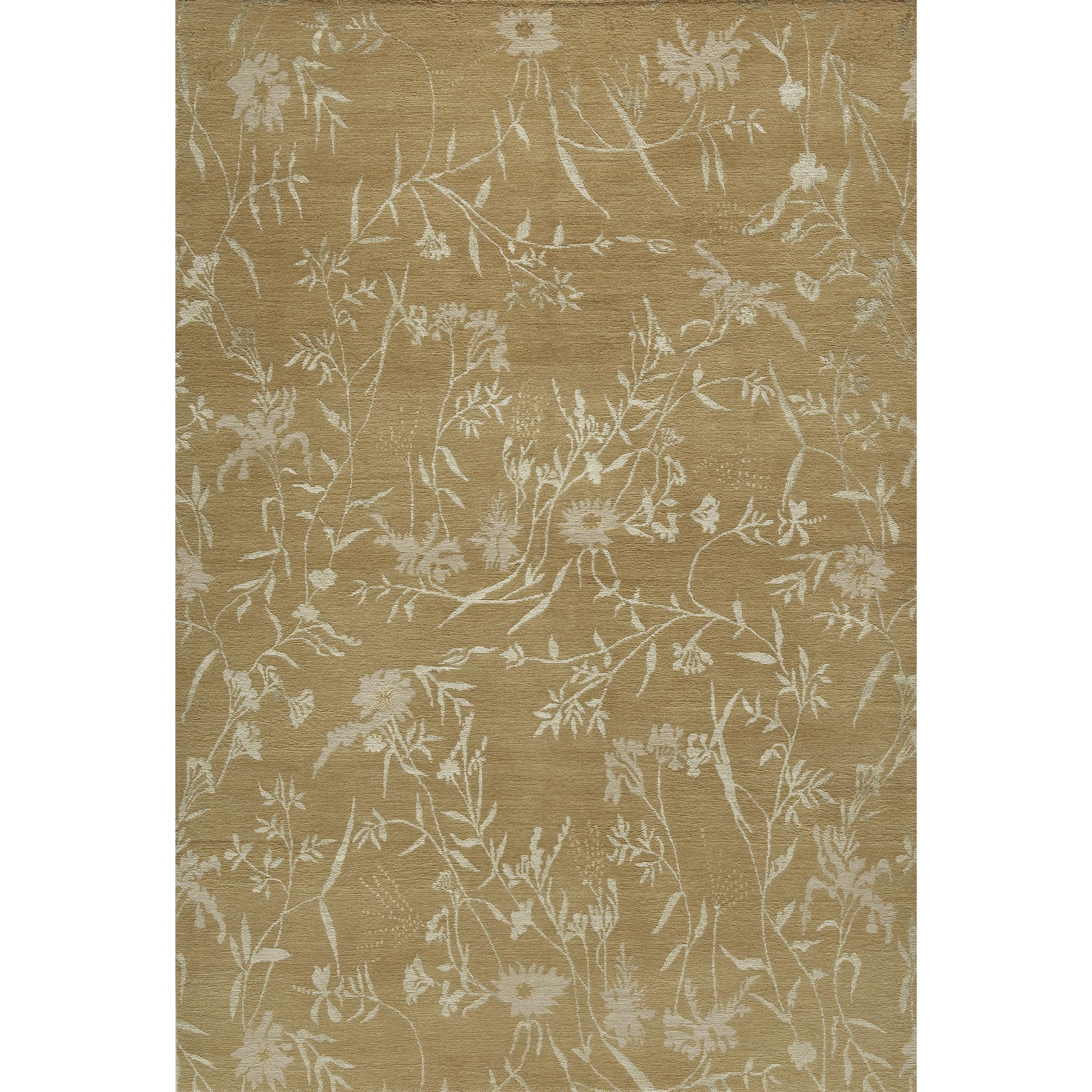 Contemporary Luxury Modern Hand-Knotted Empress Spring Straw/Sage 12X16 Rug For Sale