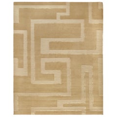 Luxury Modern Hand-Knotted Fez Biscuit 10x14 Rug