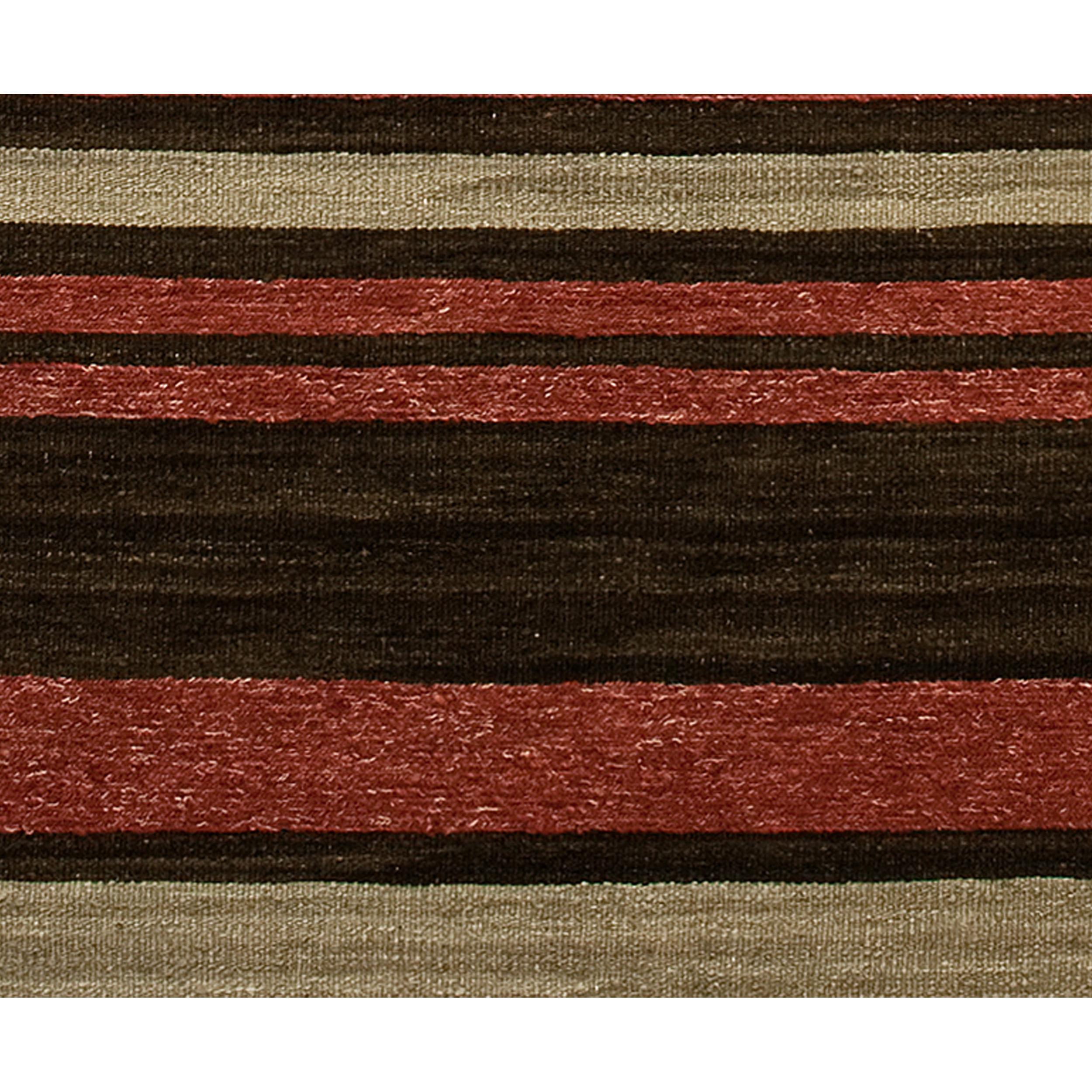 Annodato a mano Tappeto di lusso moderno annodato a mano a trama piatta Flatline Rosso/Cioccolato 10x14 in vendita