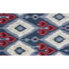 Luxury Modern Hand-Knotted Flatweave Ikat IV Blue 10X14 Rug