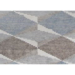 Luxury Modern Hand-Knotted Harlequin Silver 10x14 Rug