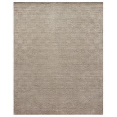 Luxury Modern Hand-Knotted Harlequin Silver 10x14 Rug