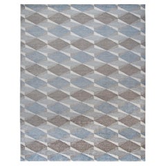 Luxuriöser moderner handgeknüpfter Harlequin Silver 10x14 Teppich