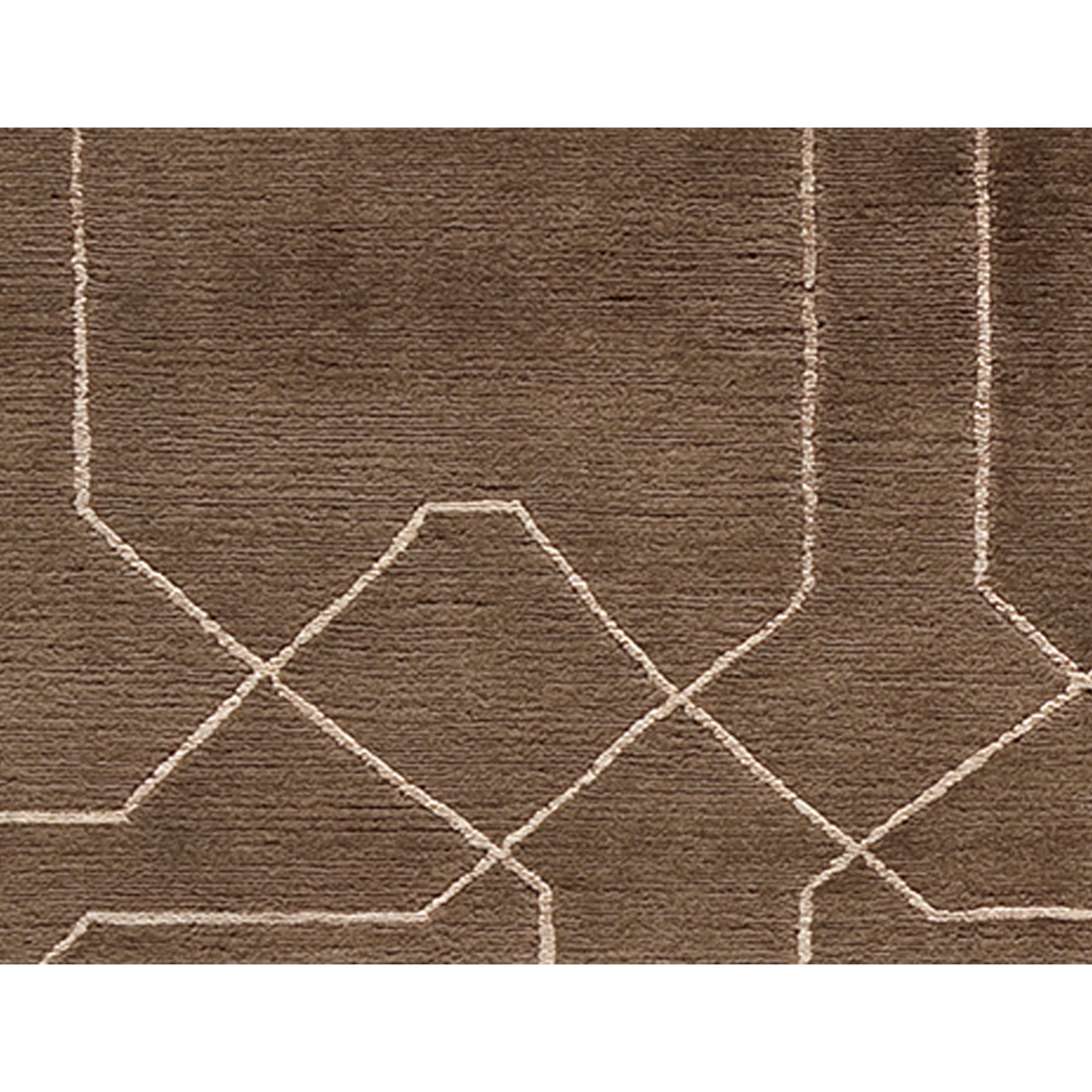 Luxury Modern Hand-Knotted Honeycomb Chocolate 12x15 Rug In New Condition For Sale In Secaucus, NJ