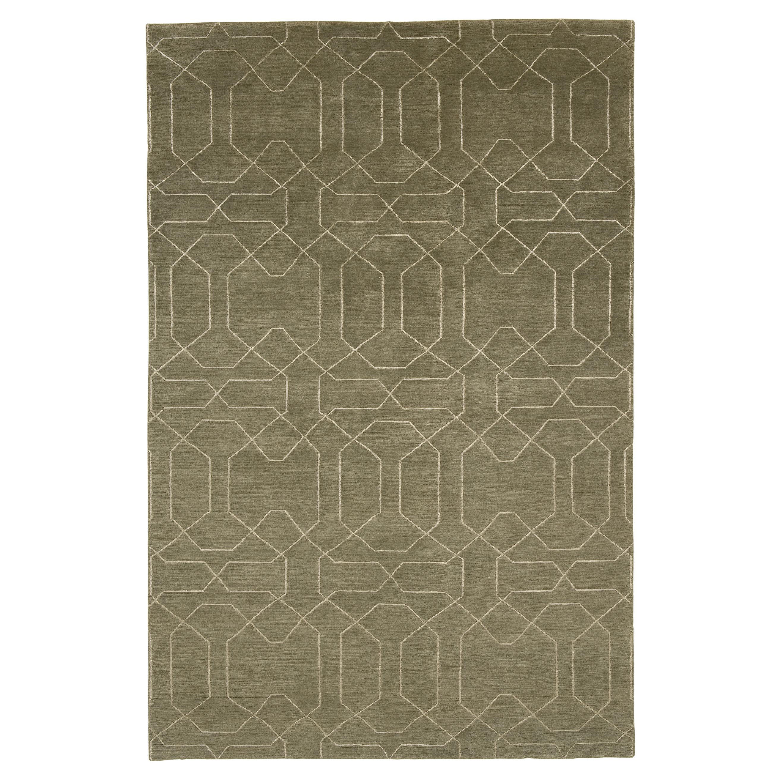 Tappeto di lusso moderno a nido d'ape Oliver 12x15 annodato a mano
