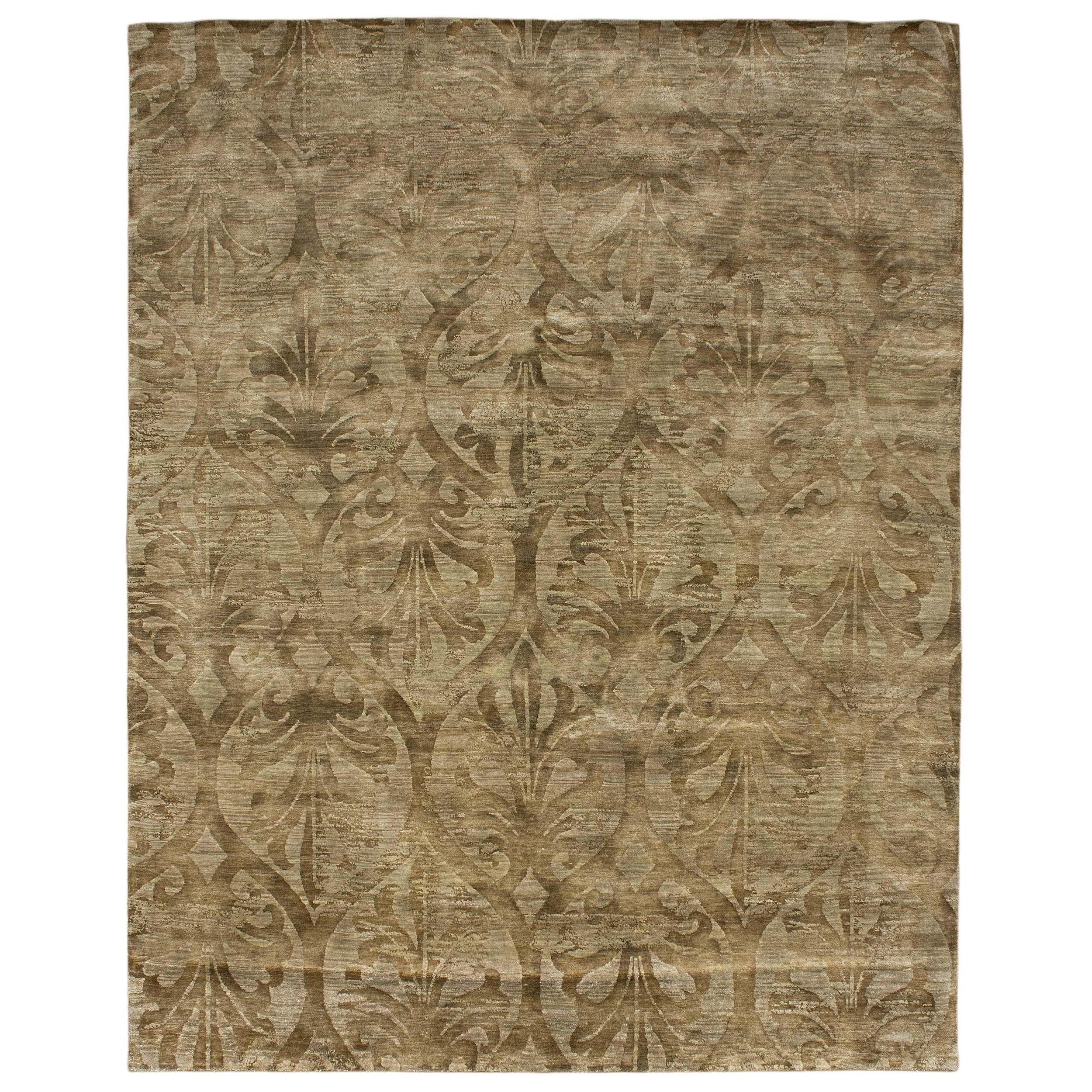 Luxuriöser moderner handgeknüpfter Teppich Jolanda Mahagoni 10x14