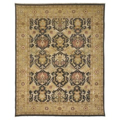 Luxury Modern Hand-Knotted Mahal Brown/Gold 12x15 12x15 Rug