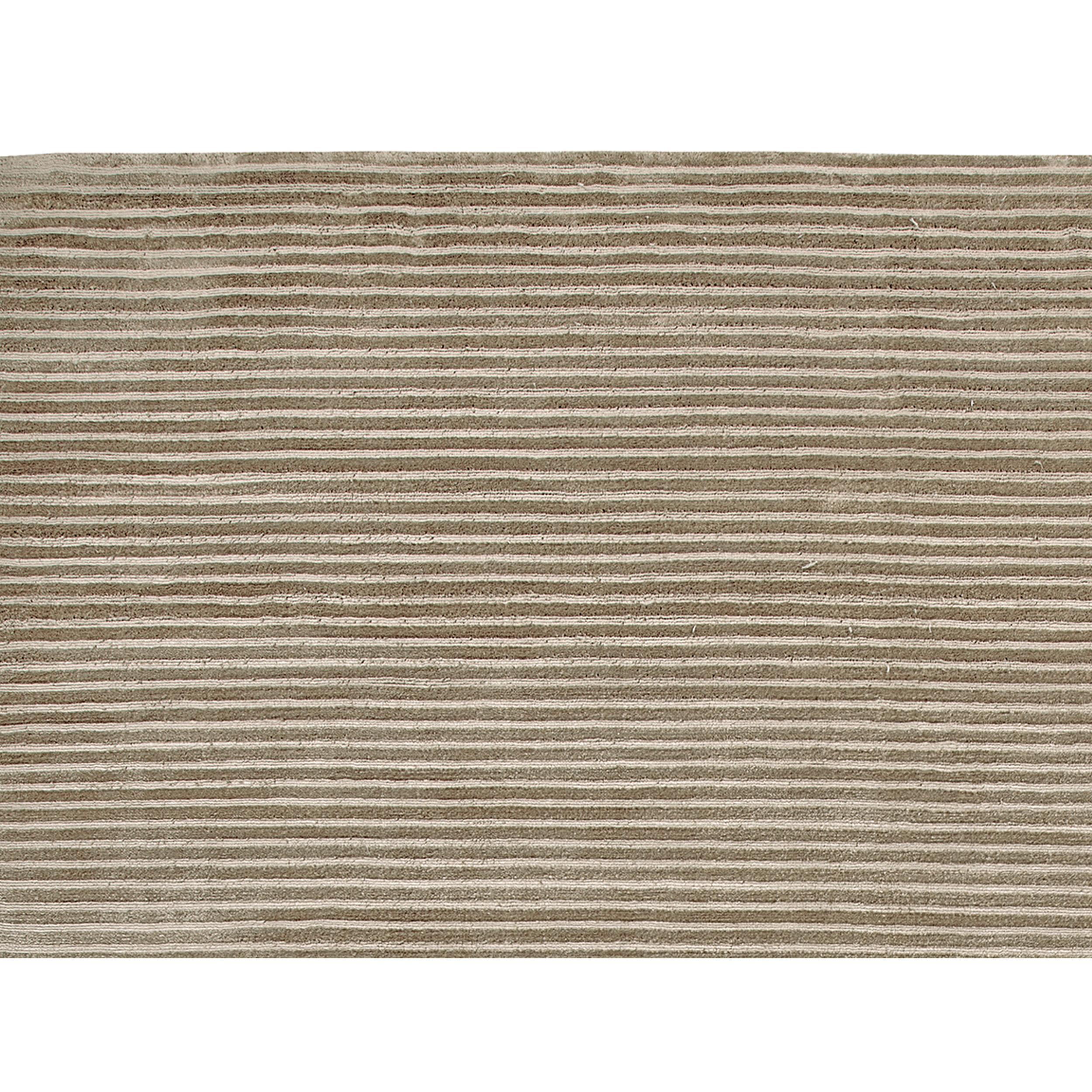 Moderno Tappeto di lusso moderno Lineation Taupe 12x15 annodato a mano in vendita
