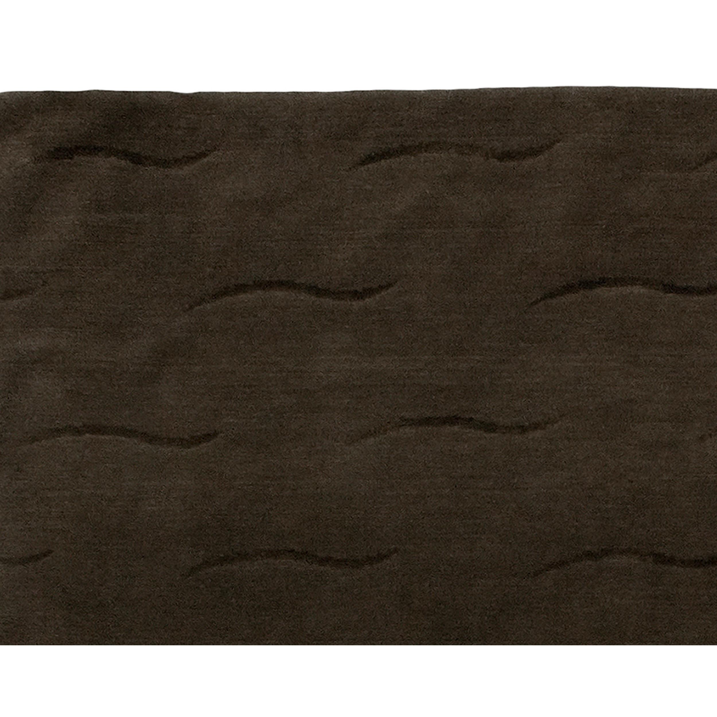 Nepalese Luxury Modern Hand-Knotted Loom Chocolate 12x16 Rug For Sale