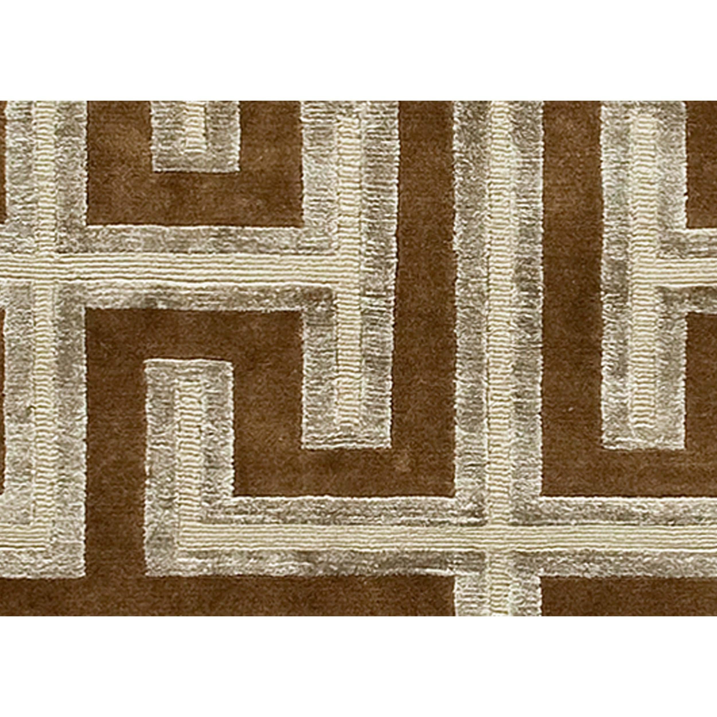 Luxury Modern Hand-Knotted Maffeo Gold 10x14 Rug In New Condition For Sale In Secaucus, NJ