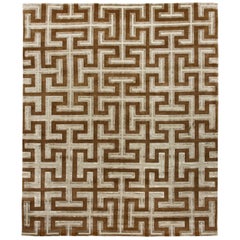 Luxuriöser moderner handgeknüpfter Maffeo Gold 10x14 Teppich