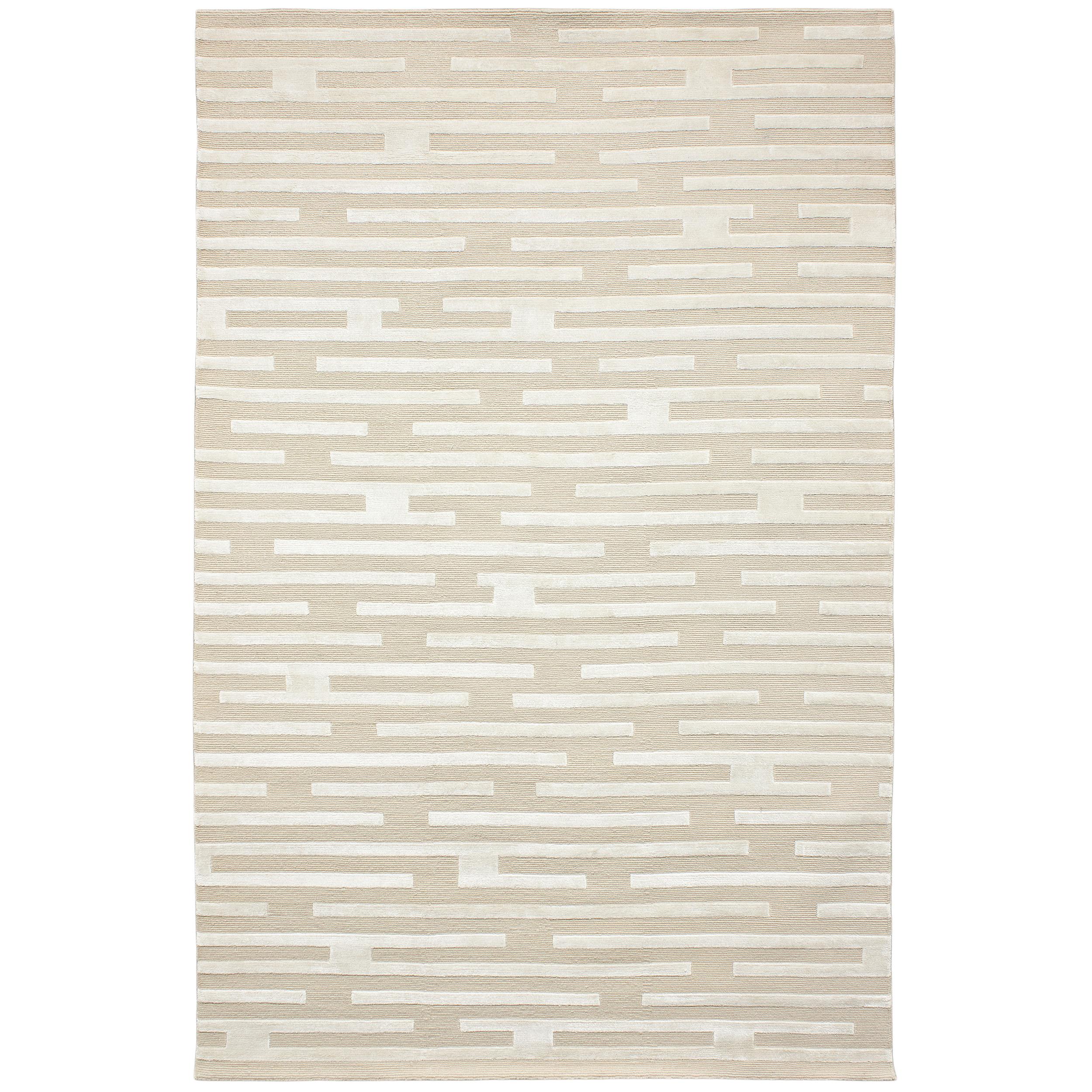 Luxury Modern Hand-Knotted Maze Leche 12x15 Rug For Sale