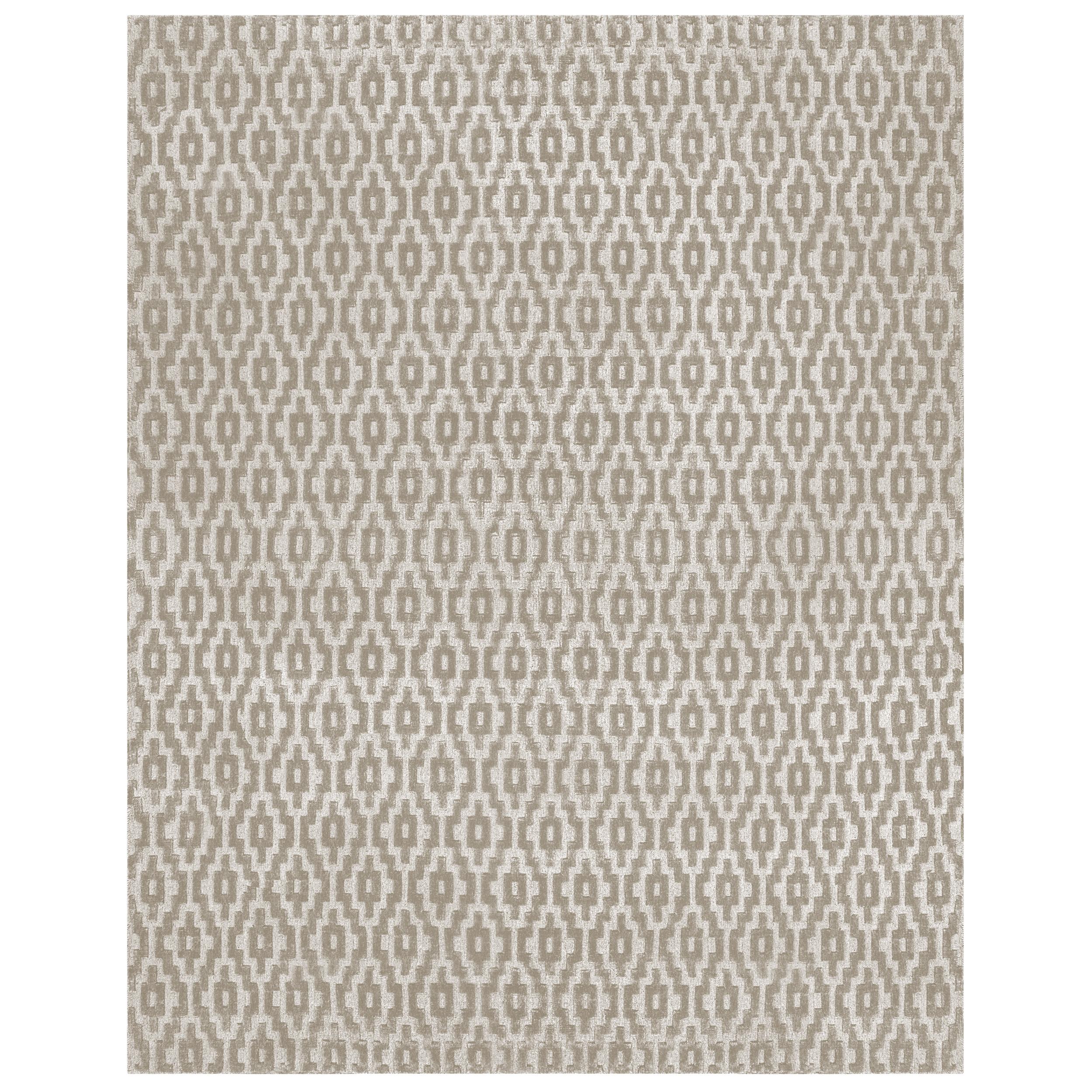 Luxury Modern Hand-Knotted Mesh Dune 10x14 Rug