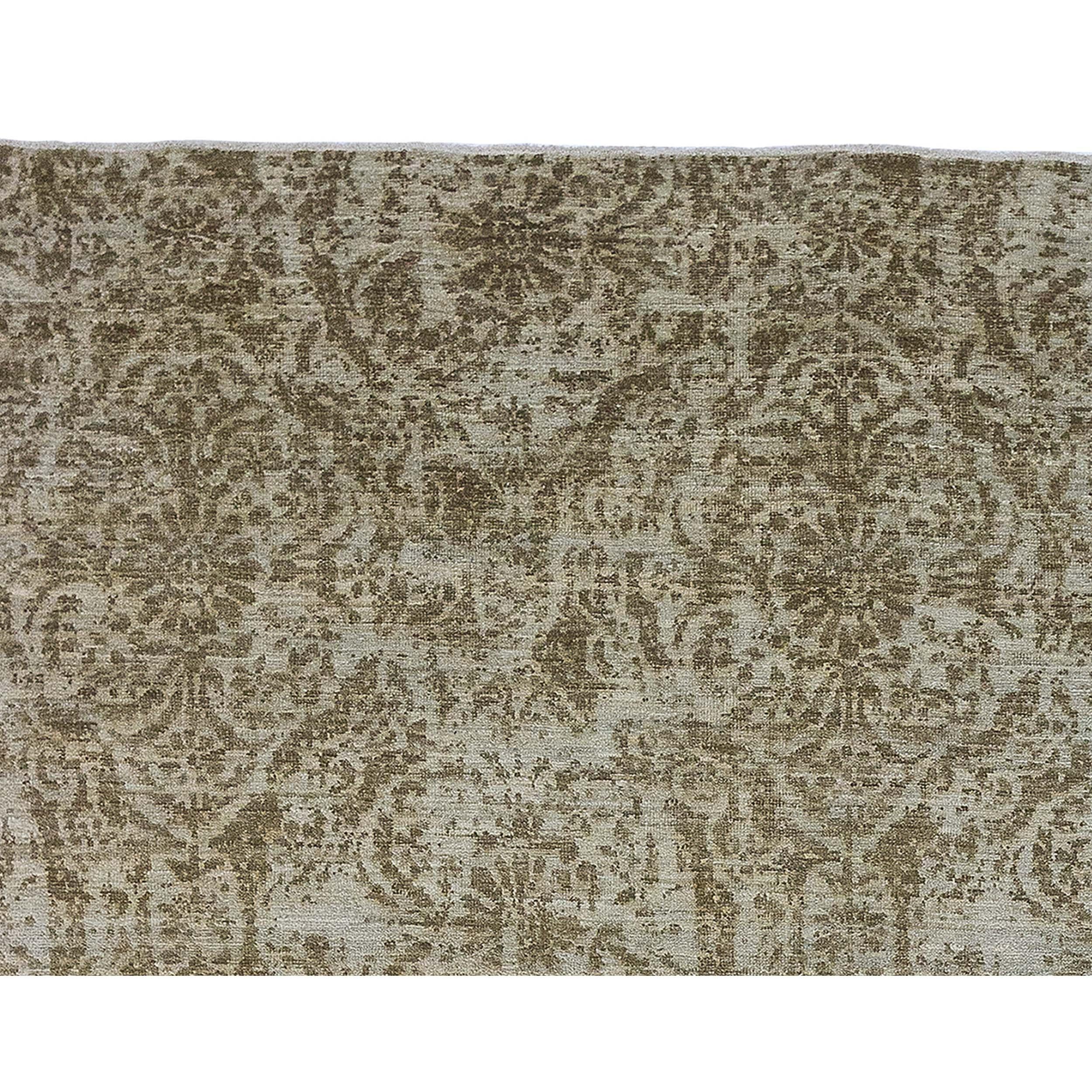 Pakistani Luxury Modern Hand-Knotted Musina Natural 12x18 Rug For Sale