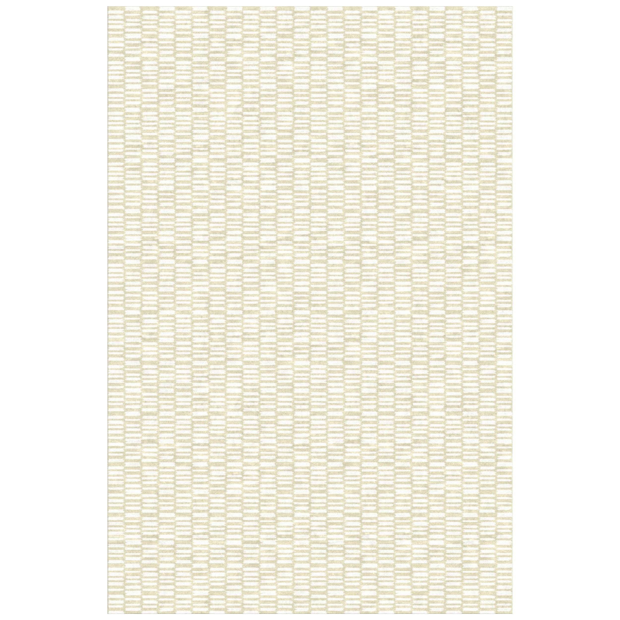 Tapis Parvati moderne noué à la main ivoire 10x14