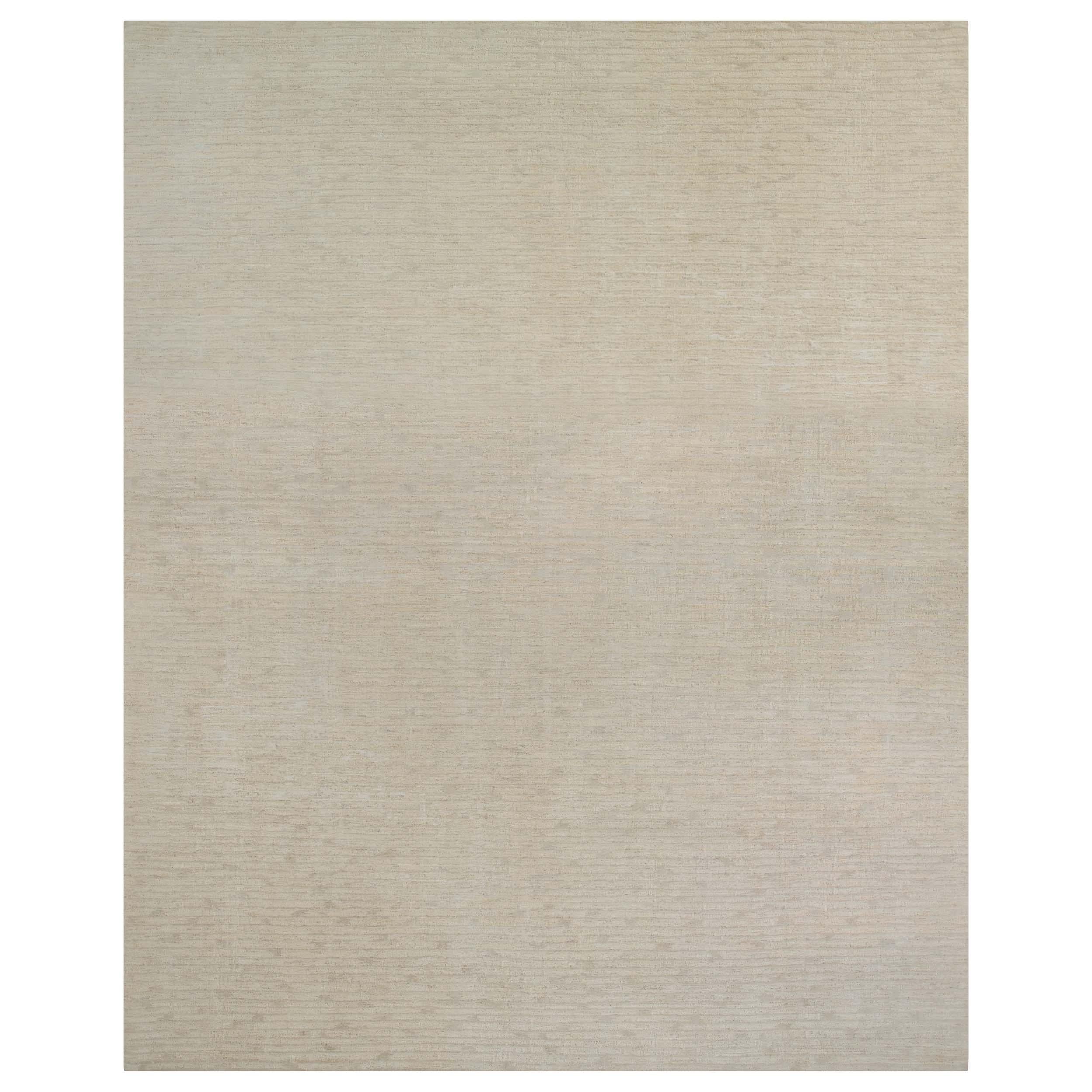 Luxury Modern Hand-Knotted Raja Ivory 10x14 Rug For Sale