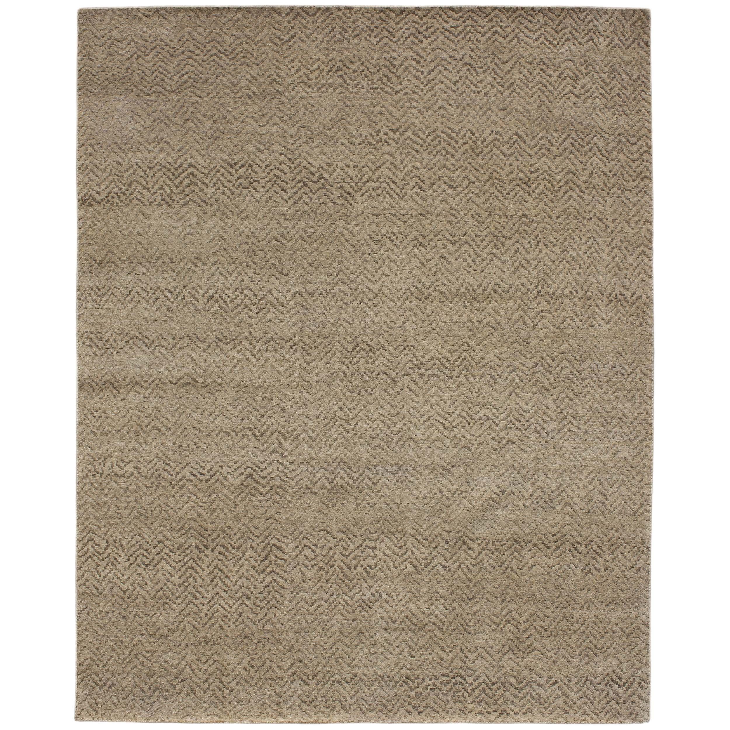 Luxury Modern Hand-Knotted Regolo Birch 10x14 Rug For Sale