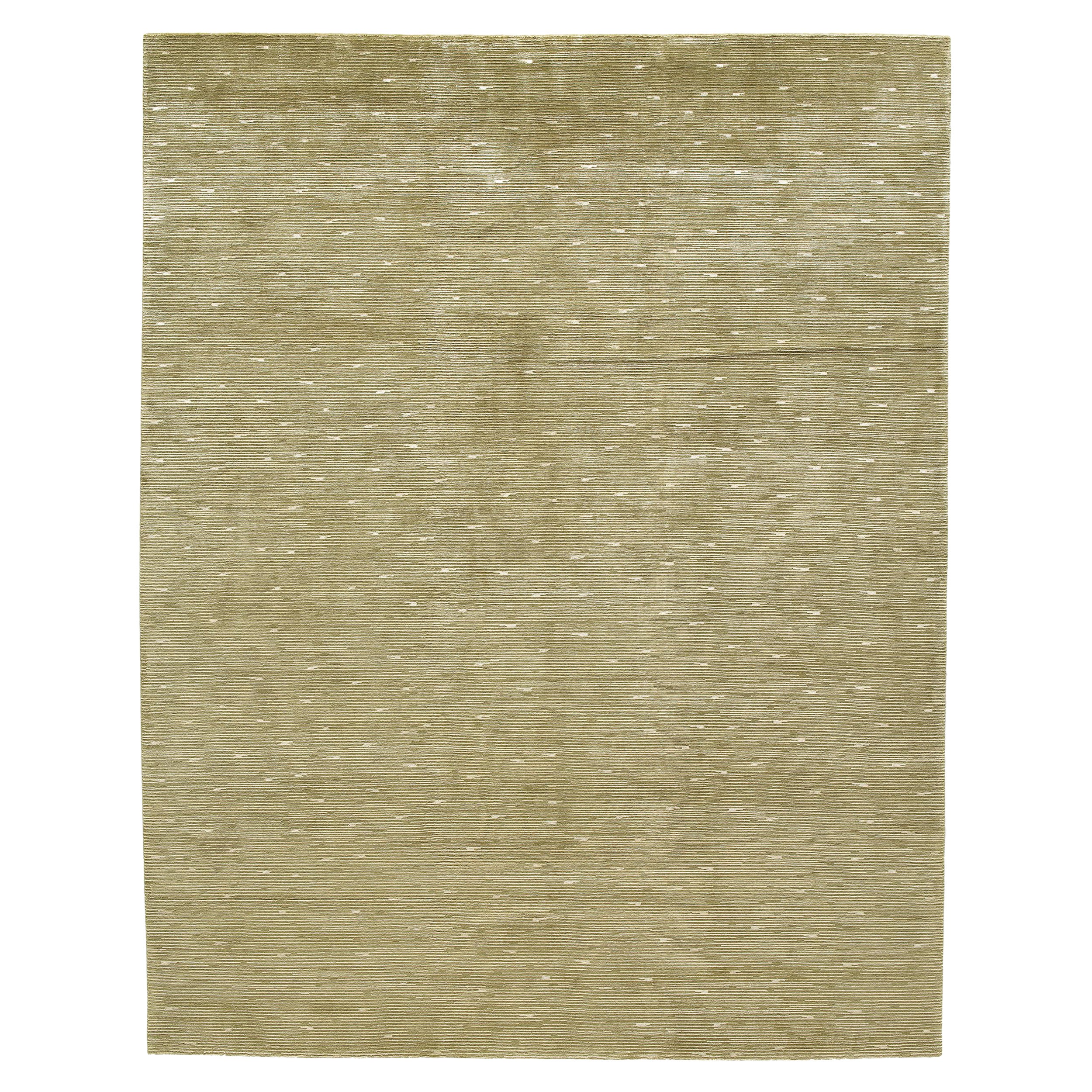 Luxuriöser moderner handgeknüpfter schimmernder Goldteppich 12x15